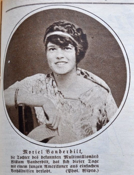 Muriel Vanderbilt's first engagement, she married the same year but got divorced already in 1929 only to marry two more times
