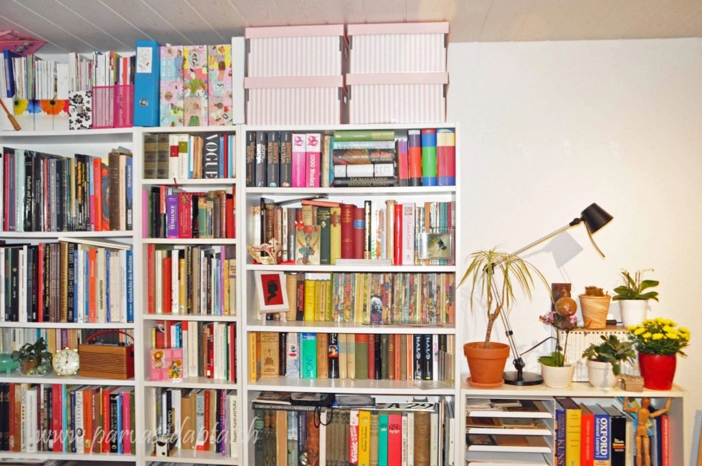 my book-shelves, a small poster I plan to hang above the flpwers still needs to be framed.